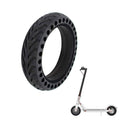 8.5 in solid rubber electric scooter wheel tire, black tread, circular view