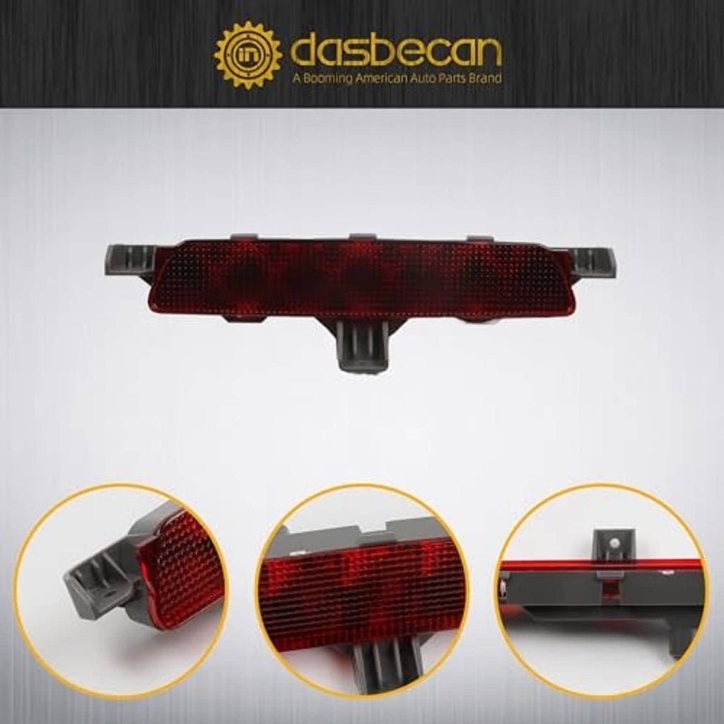 Center high mount brake light with red lens, showing mounting plug and tabs.