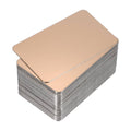Rose gold metal business cards, stacked blank set with rounded corners