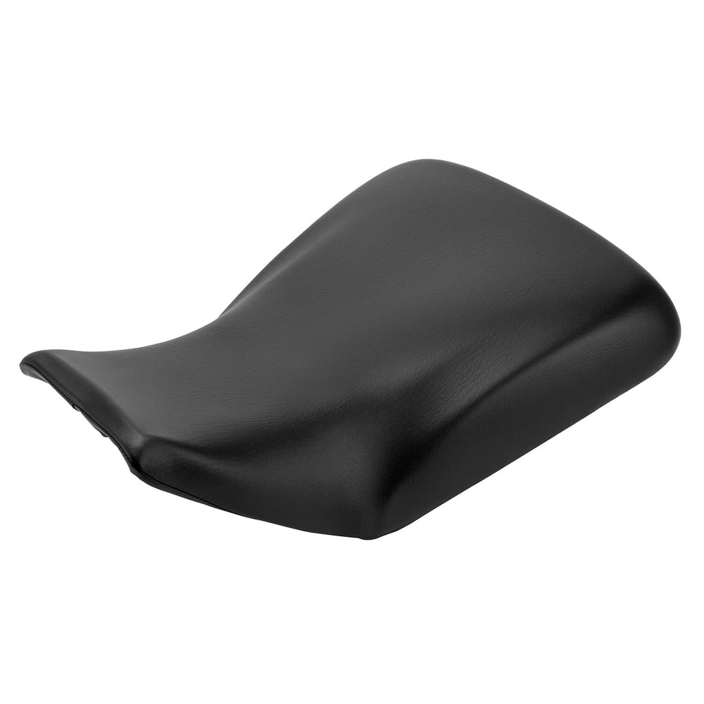 Black ATV complete seat cushion with curved backrest and smooth textured cover