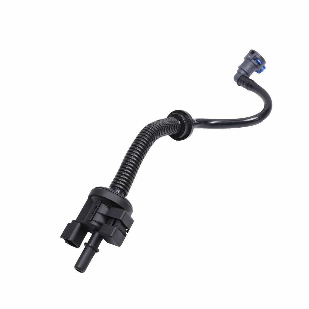 Purge solenoid fuel vapor hose with ribbed tubing and blue electrical connector