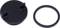 Black non-locking gas deck fill cap with rubber gasket ring