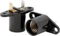 Black E17 lamp holder socket with brass terminals and mounting slots