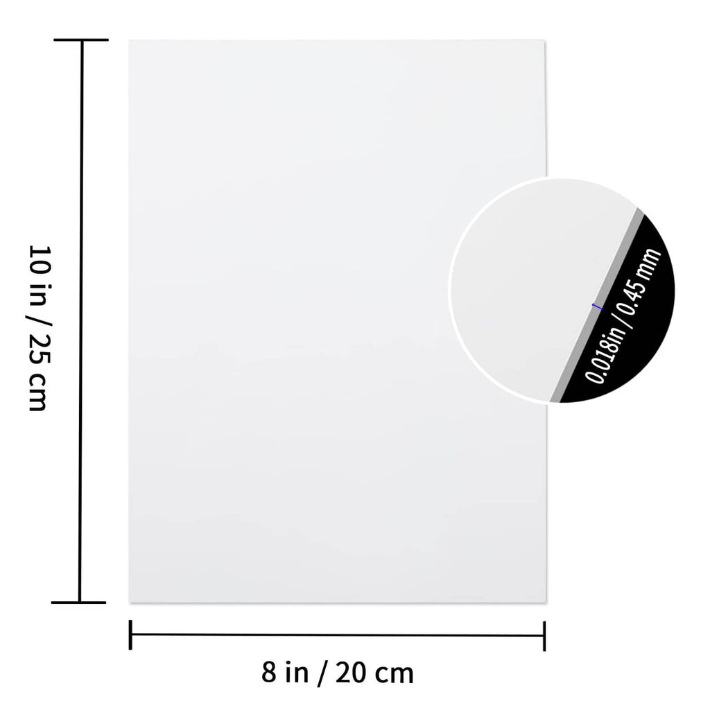 White 8x10 aluminum photo blank sheet, 0.45 mm thickness