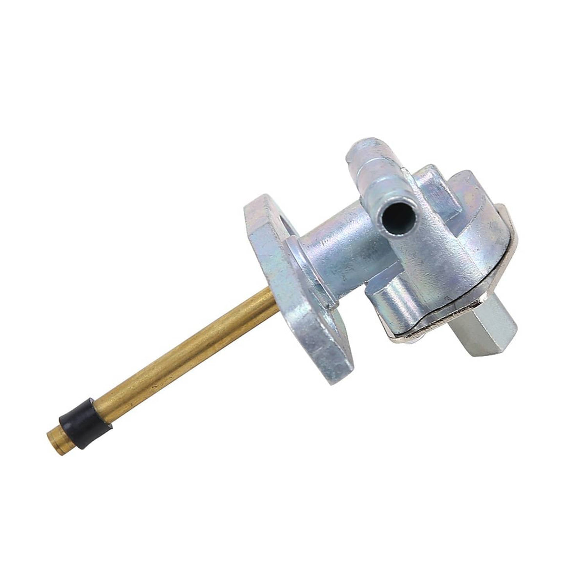 Fuel petcock switch valve assembly with metal body and fuel hose inlet