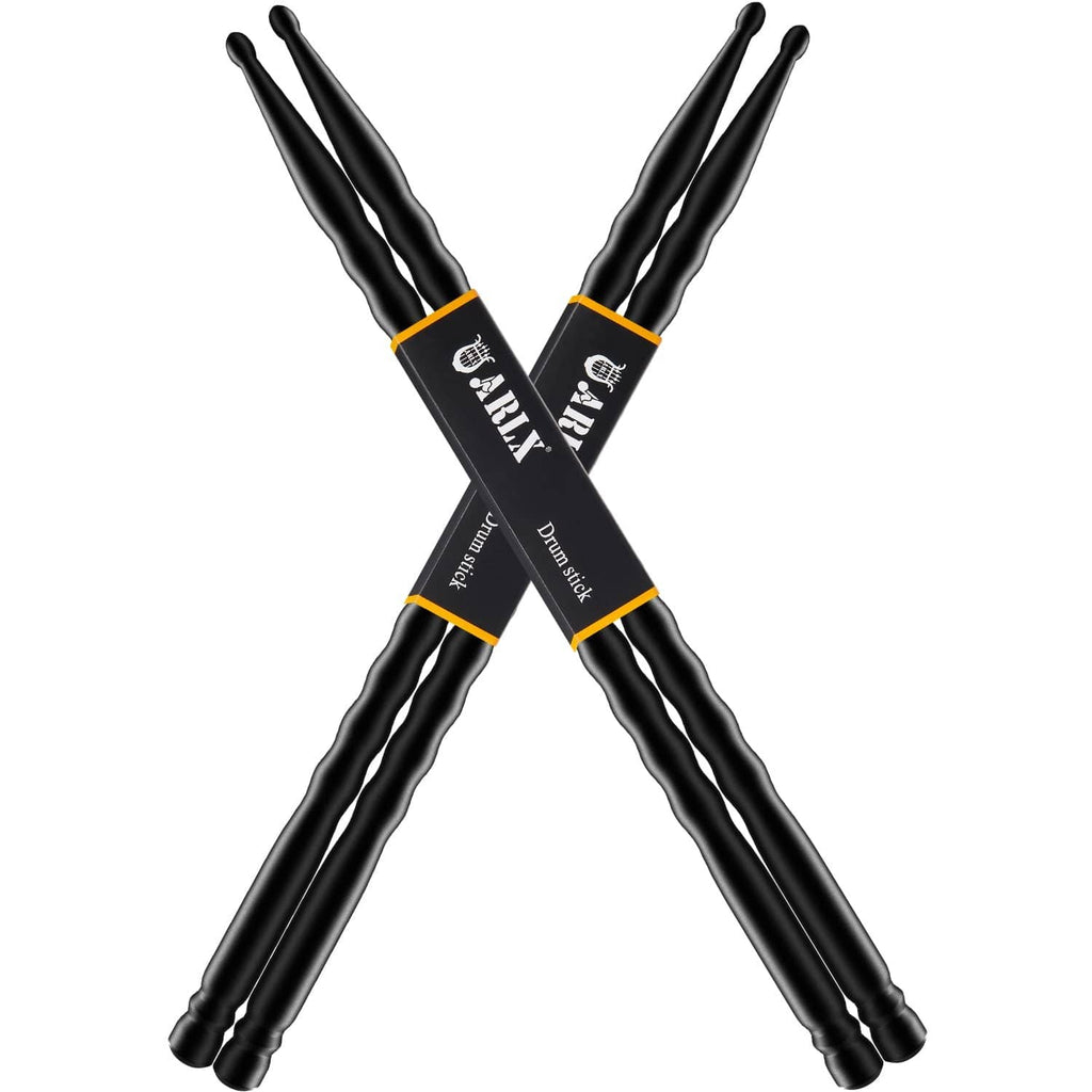 Carbon fiber drumsticks 5A pair, black drumsticks with yellow bands