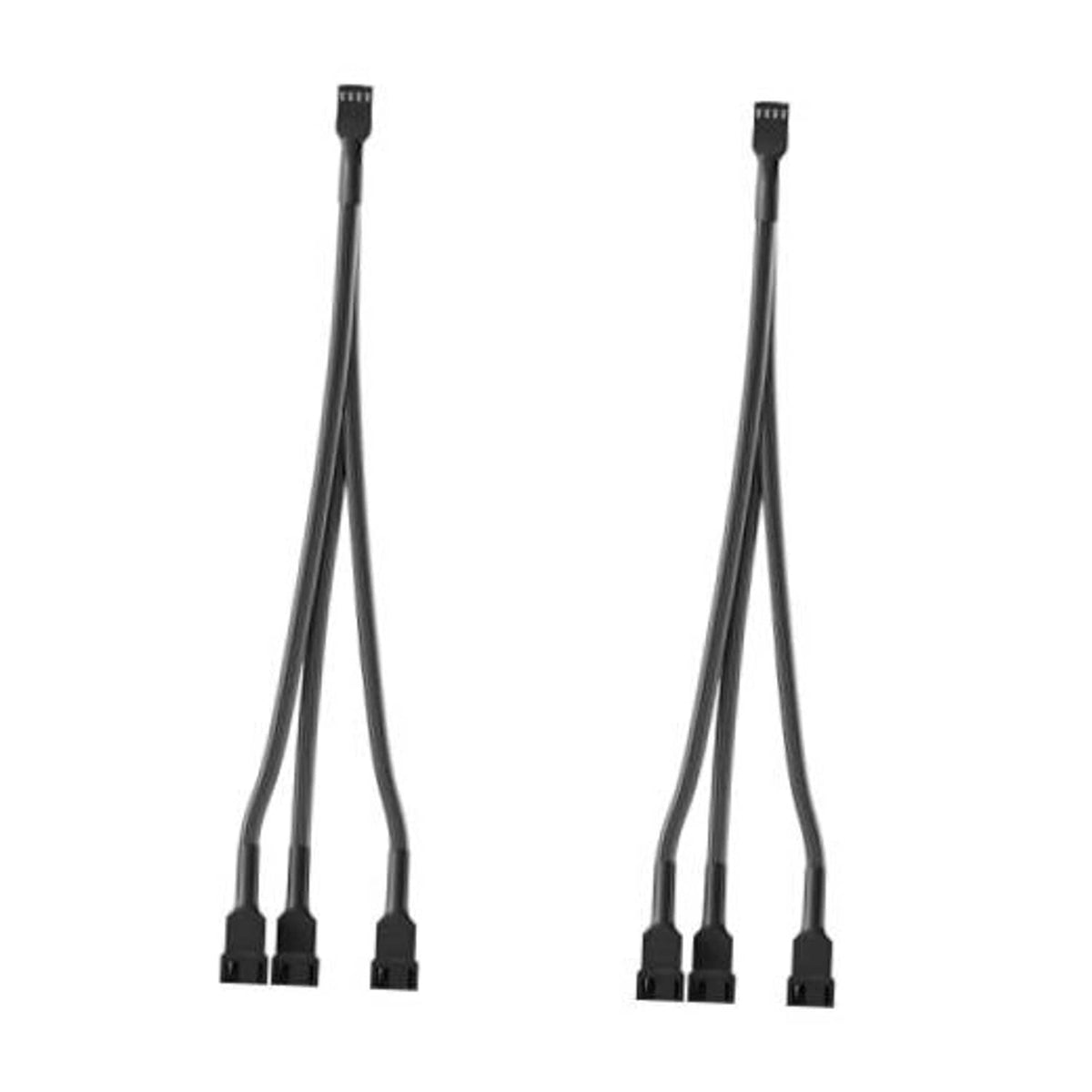 4-pin PWM fan splitter cables with black 4-pin connectors, 2-pack