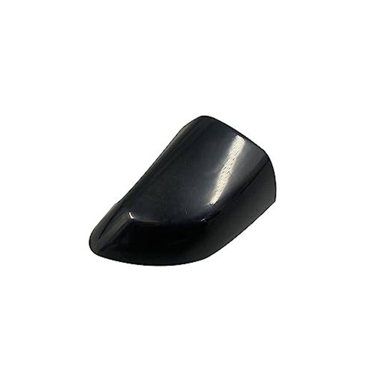 Black exterior door handle insert, rounded shape with glossy finish