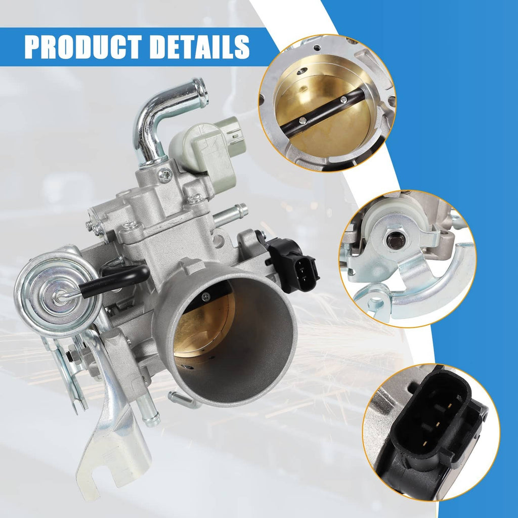 Fuel throttle body valve with electrical connector and inlet port