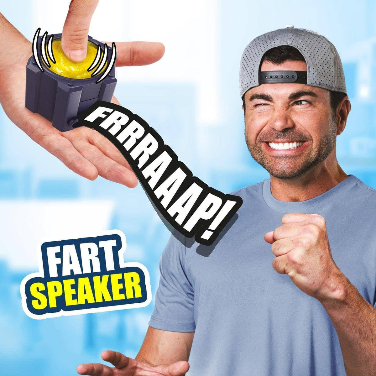 Fart speaker device and snot pump toy from slime prank lab kit in multicolor
