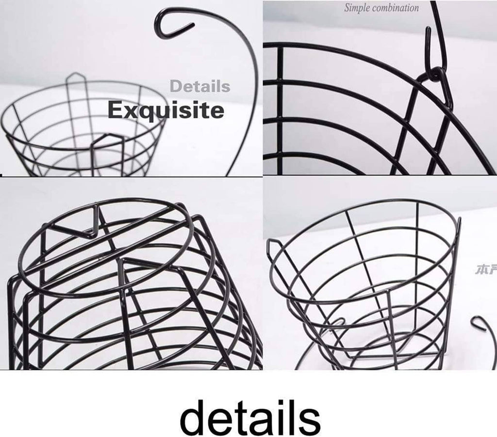Round wire golf ball basket detail with curved bars and side hooks