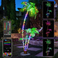 RGB LED palm tree with multicolor string lights and remote control for light modes