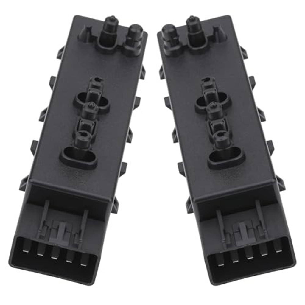 Black 8-way seat switch module pair with exposed switch caps and pin sockets