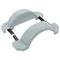 2-piece single-axle trailer fender set, light gray plastic fenders with black mounting brackets