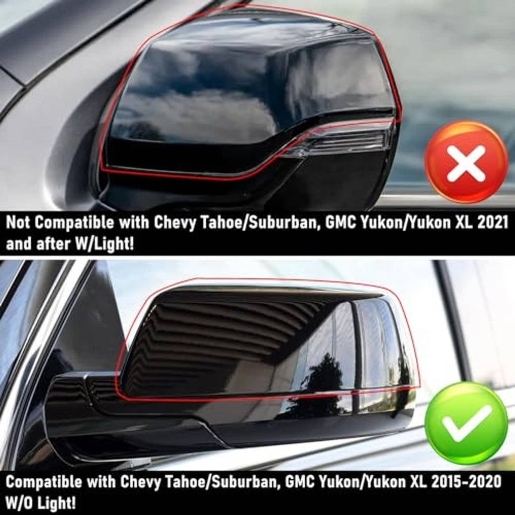 Glossy black side mirror cover with glossy finish and contoured edge