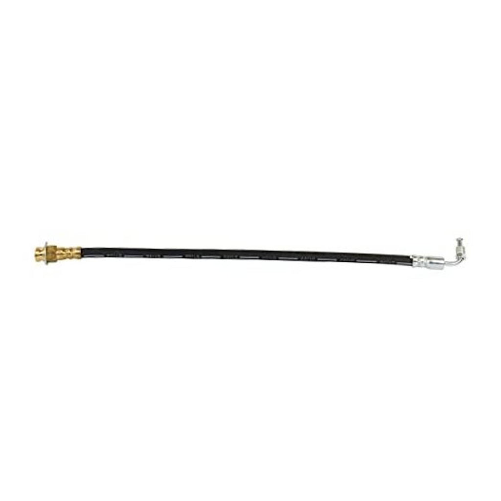 Black rubber brake hose with male-to-female swivel fittings, 18 in length