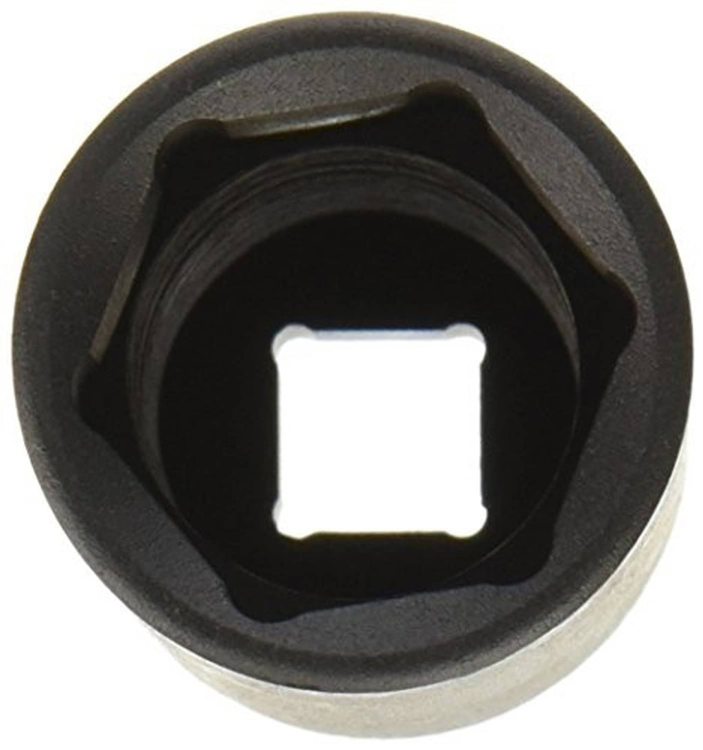Impact socket interior with internal square drive, dark-walled recess