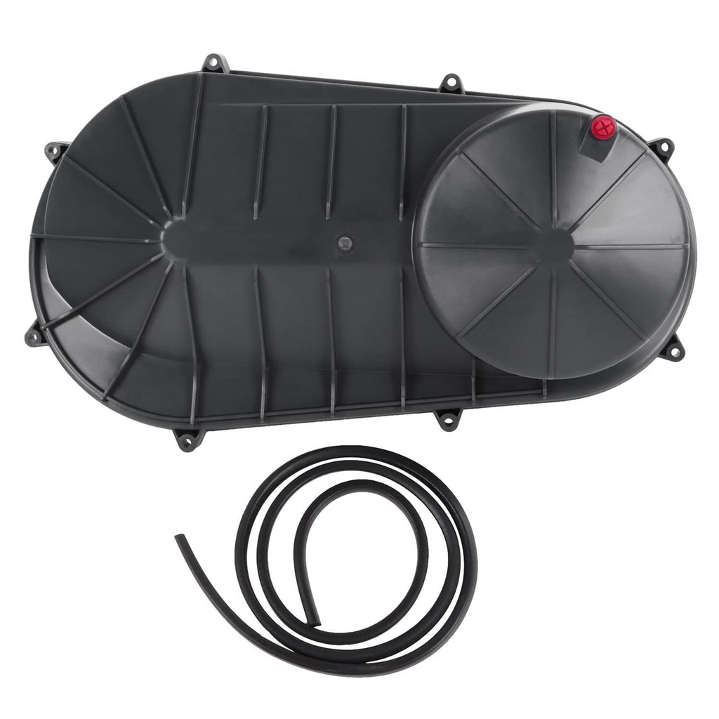 Black outer clutch cover with mounting tabs and included seal/rubber gasket