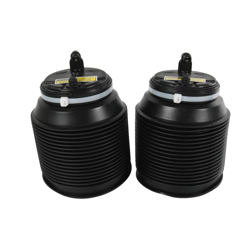 Air suspension spring bag set, black rubber bellows with mounting valve caps (2-pack).