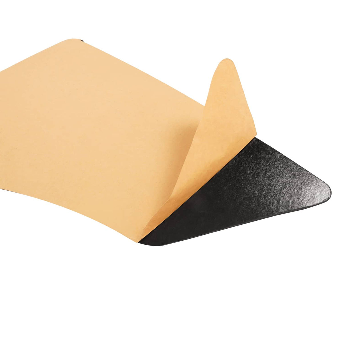 Beige traction mat foot pad corner piece with black textured underside