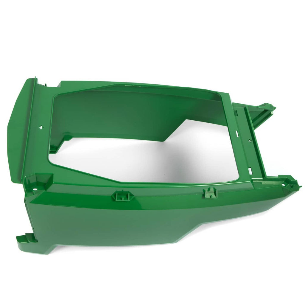 John Deere front lower hood, green plastic housing with open center window