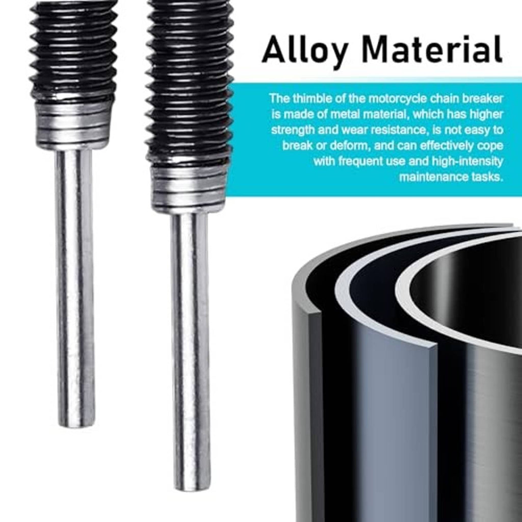 Chain breaker tool alloy thimbles with parallel steel shafts for pressing pins