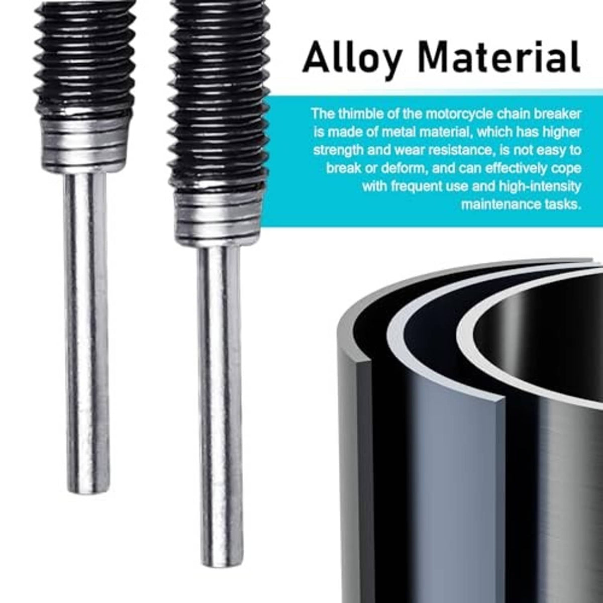 Chain breaker tool alloy thimbles with parallel steel shafts for pressing pins