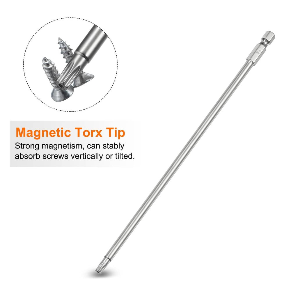 Security Torx T25 tip bit with protective drive end on metal shaft