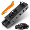 Black power seat switch module with button posts and multiple electrical ports