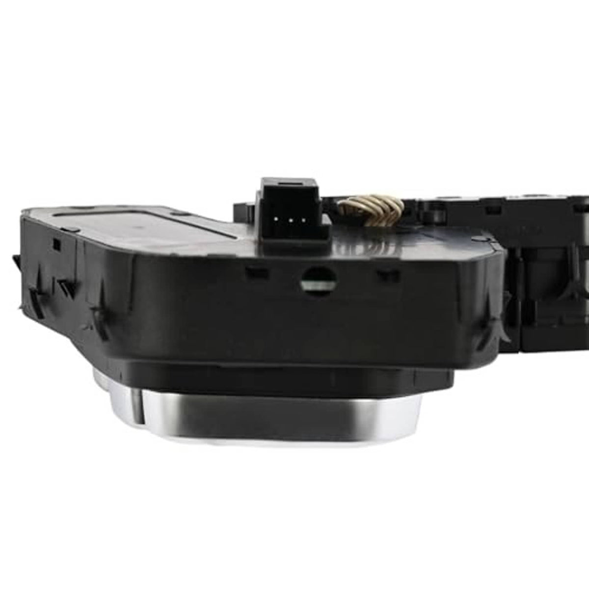 Power seat adjust control switch side view with exposed connectors and wiring