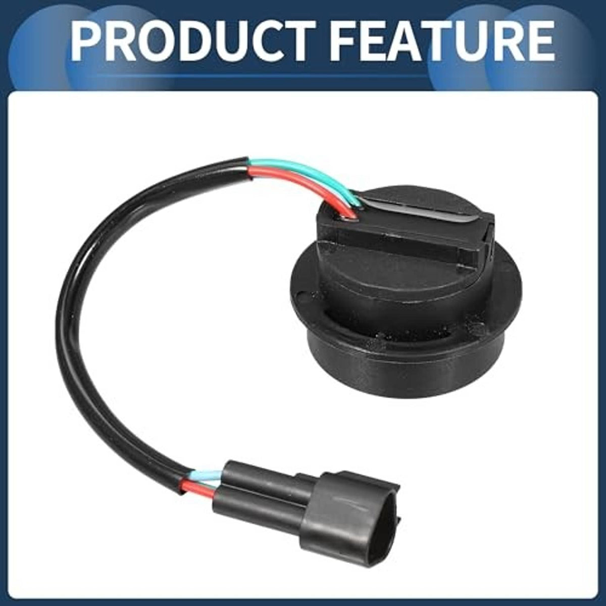 Black trim and tilt switch with wire leads and 3-pin connector plug