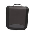 Black CD/DVD binder case with mesh side panels and carry handle