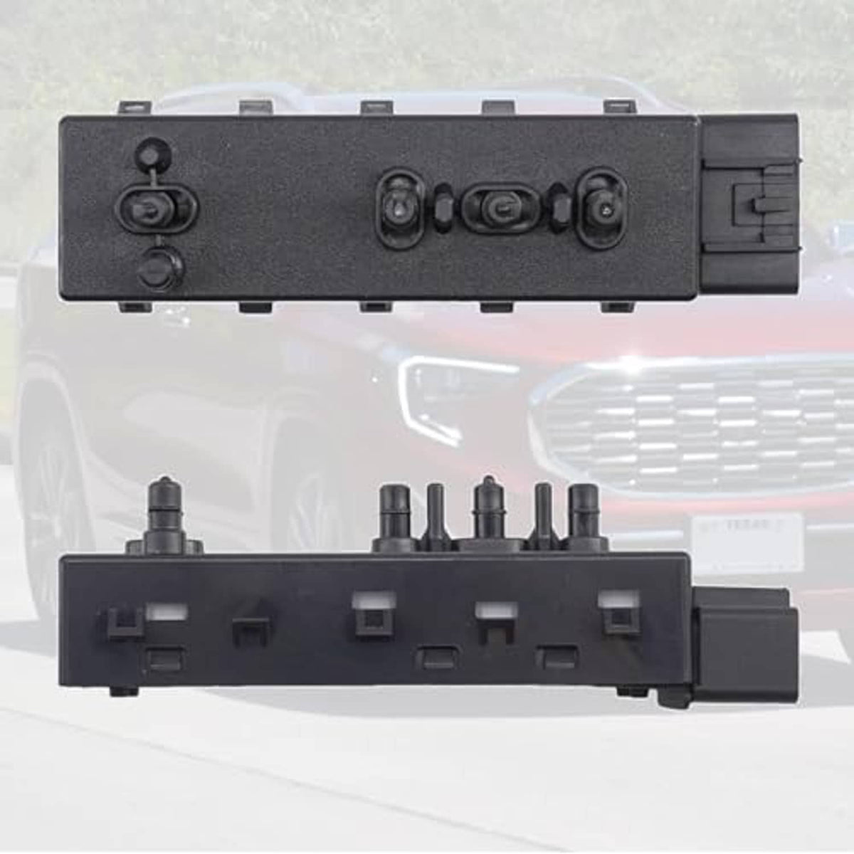 Power seat switch control housing with terminal posts and multi-pin connectors