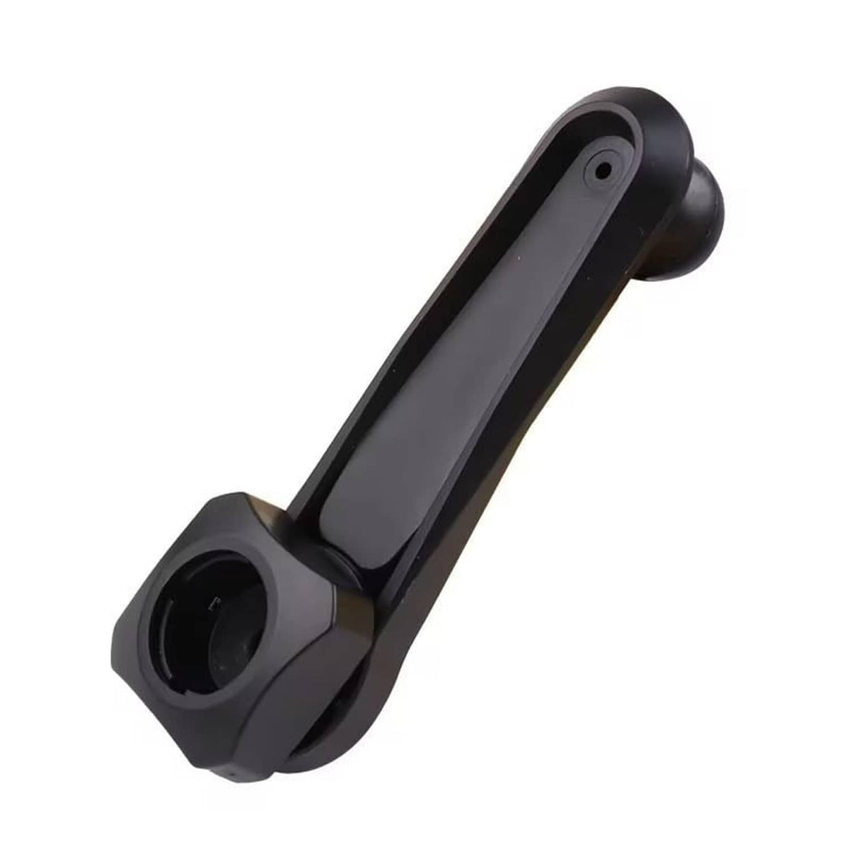 Black ball head phone holder extension bracket with round pivot base and cradle