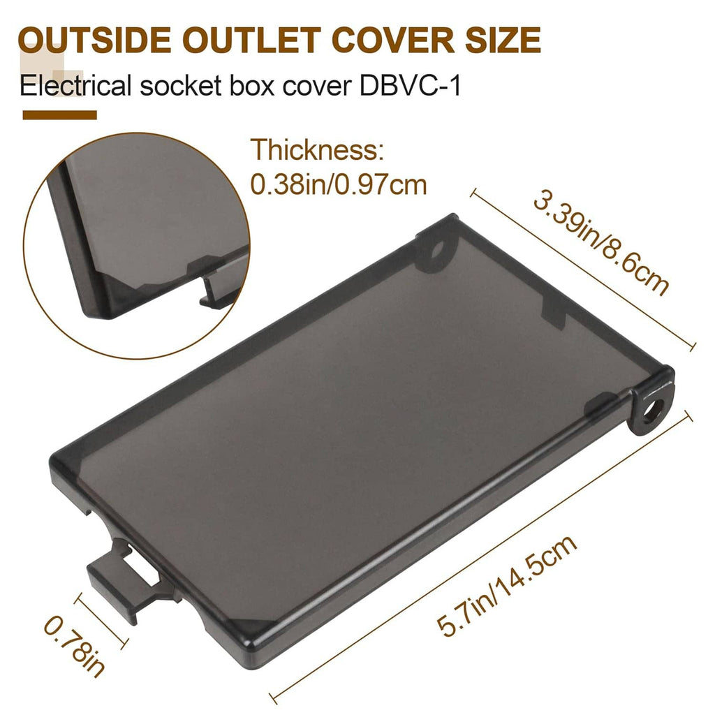 1-gang vertical outdoor outlet cover, dark gray with hinge pin on side