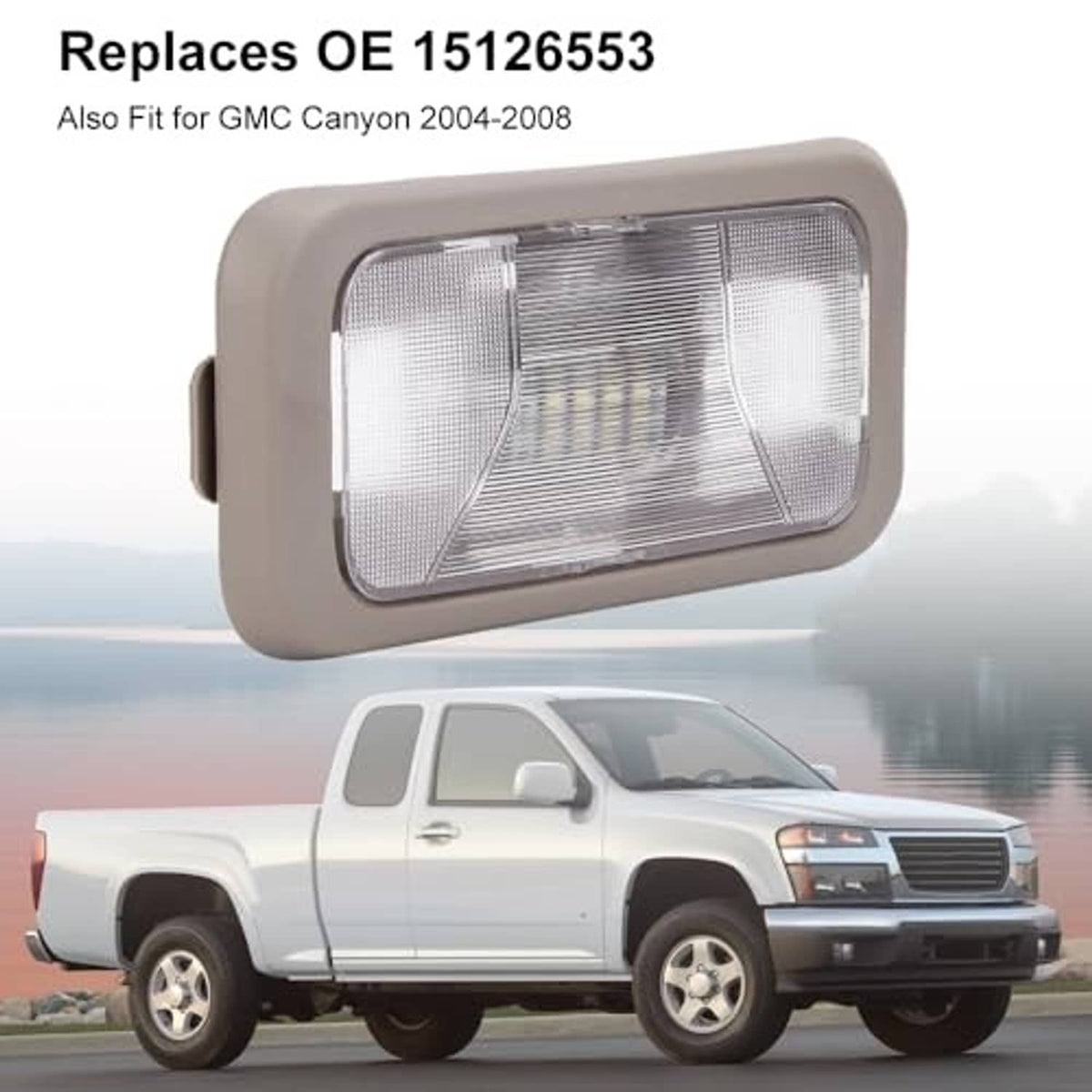 Beige dome roof light replacement with clear lens and front LED light area