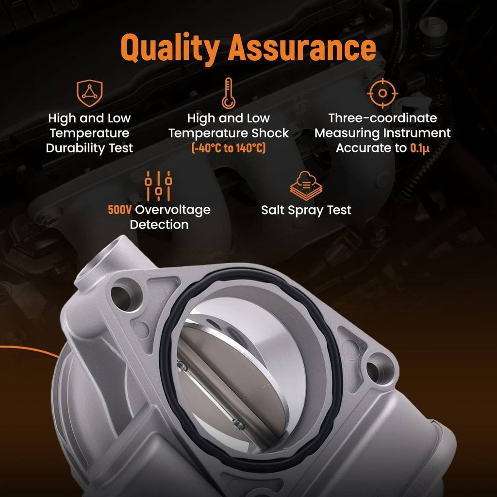 Silver throttle body with circular bore and black sensor connector