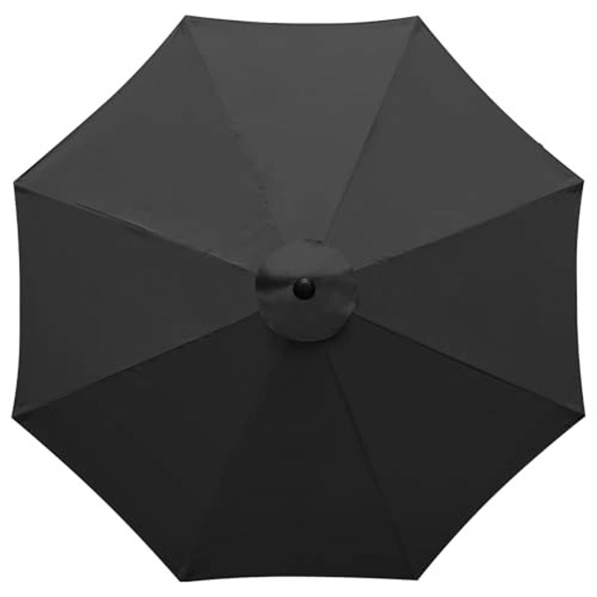 Black 10ft 8-rib umbrella replacement canopy with center button and eight folded panels