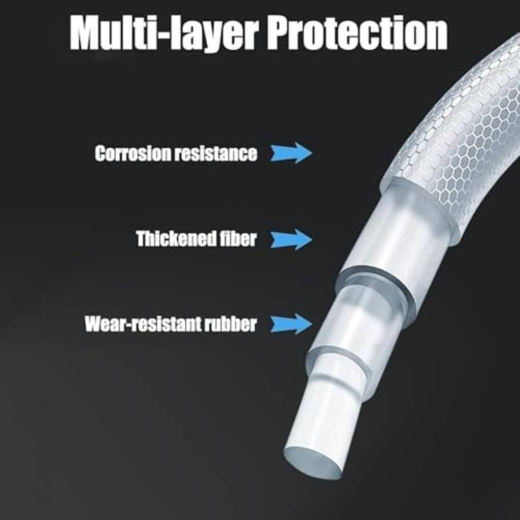 Multi-layer protected brake bleeder hose with reinforced rubber and valve connector