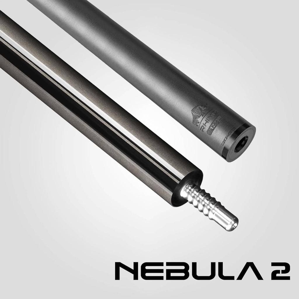 Pool cue shaft ends with black joint insert and silver protective ferrule.