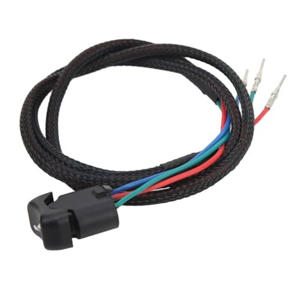 Outboard trim tilt switch wiring harness with black switch module and exposed wire ends