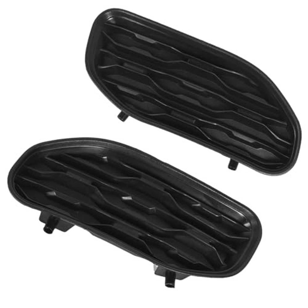 Pair front lower bumper grille insert bezels, black slat design