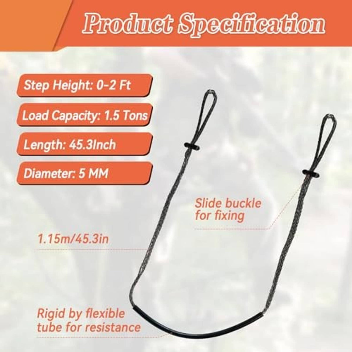 Cable climbing aider straps with curved loop and fixed rope tie points