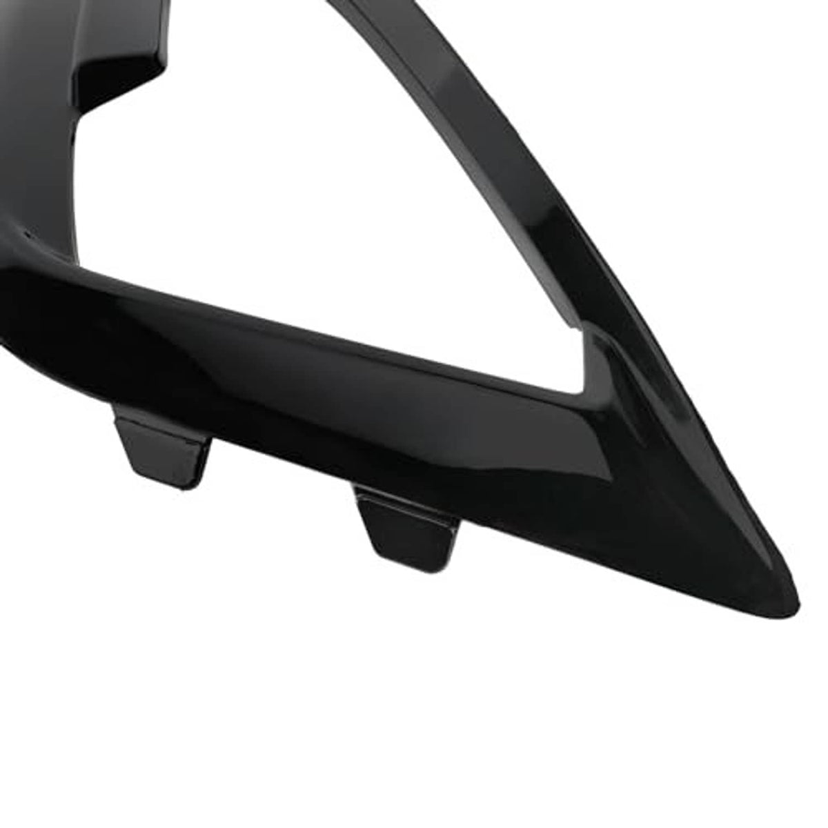 Black front fog light bezel cover with side edge and mounting tab detail