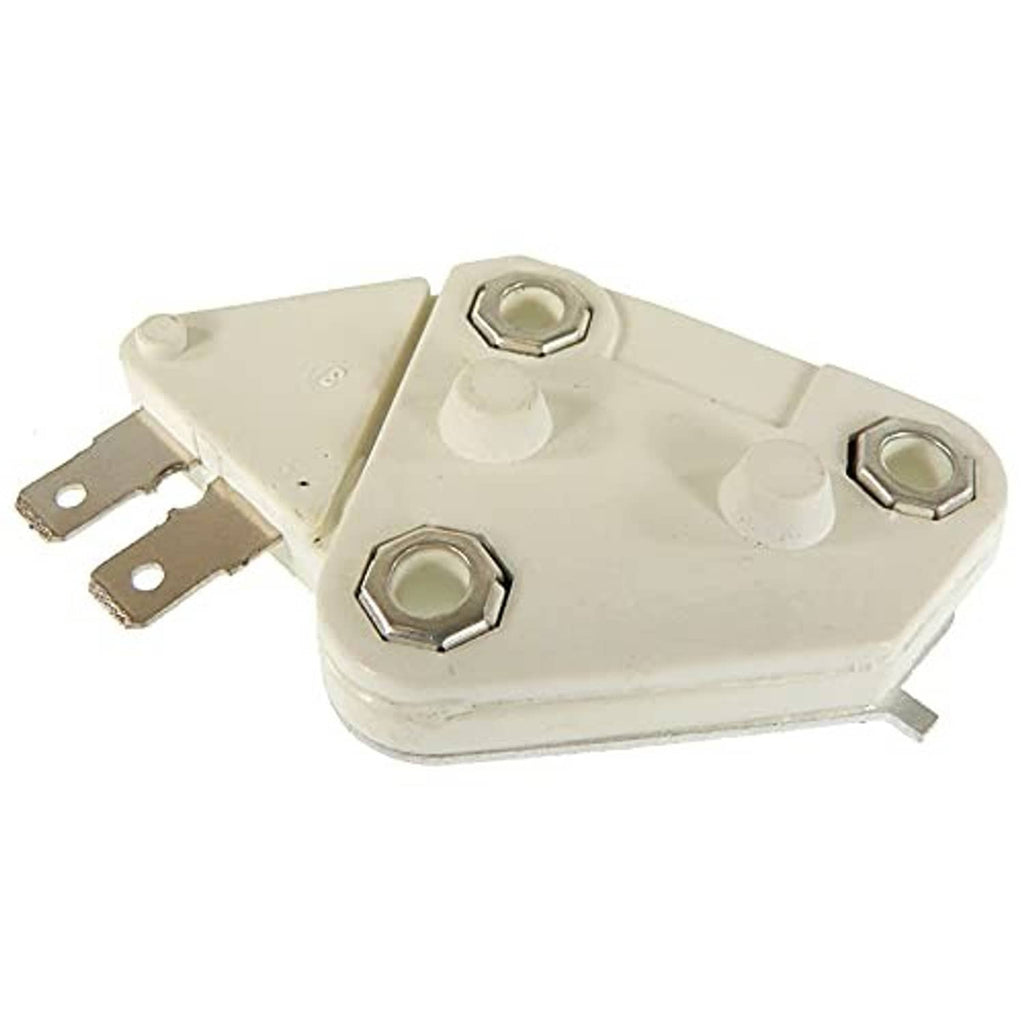 12V regulator module in off-white plastic case with two spade terminals and screws