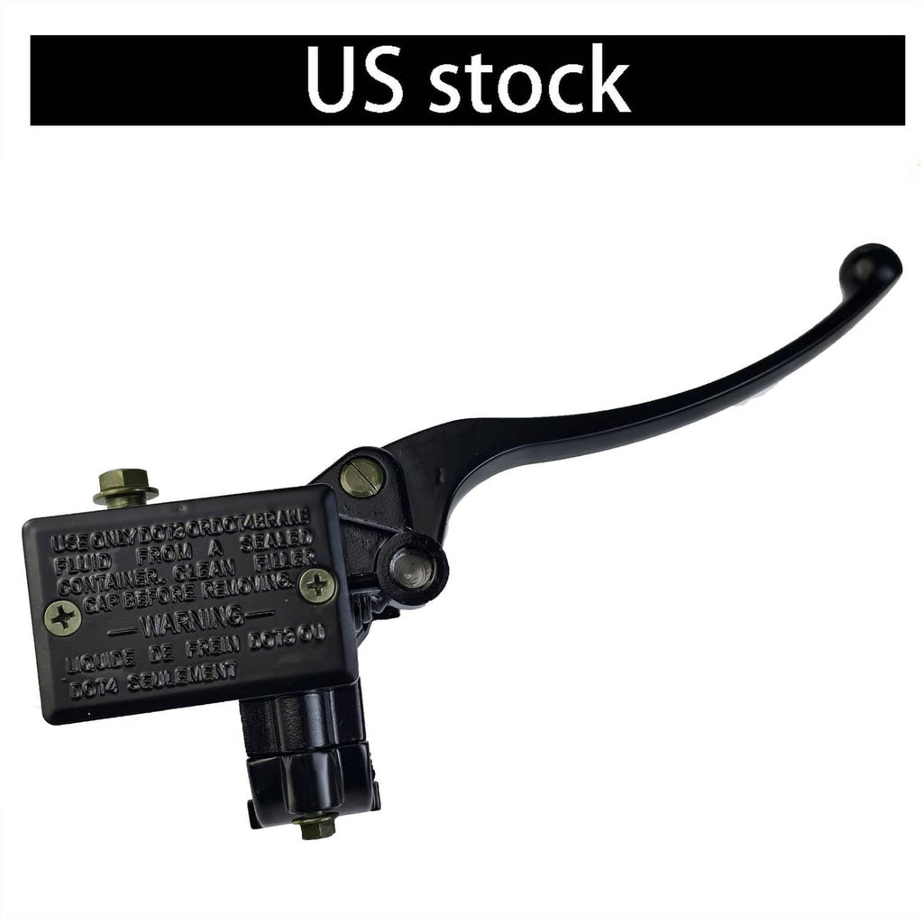 Black brake master cylinder with lever and mounting hardware