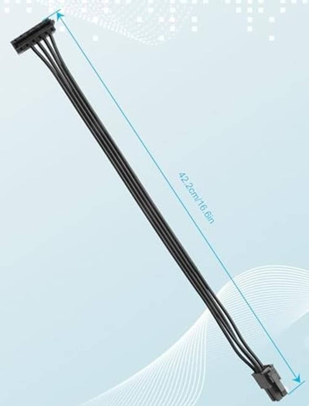 ATX 4-pin to SATA extension cable length shown as 22 cm