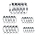 Stainless steel hose clamps assortment, shiny band clamps with screw heads