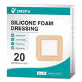 Silicone foam wound dressing pack with 20 square 4x4in pads, protective border