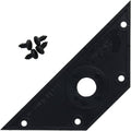 Black triangular screen top wedge with circular hole and included mounting screws